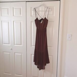 Open Back Burgundy Oysho Gown